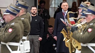 Wolodymyr Selenskyj und Andrzej Duda in Warschau am 5. April 2023