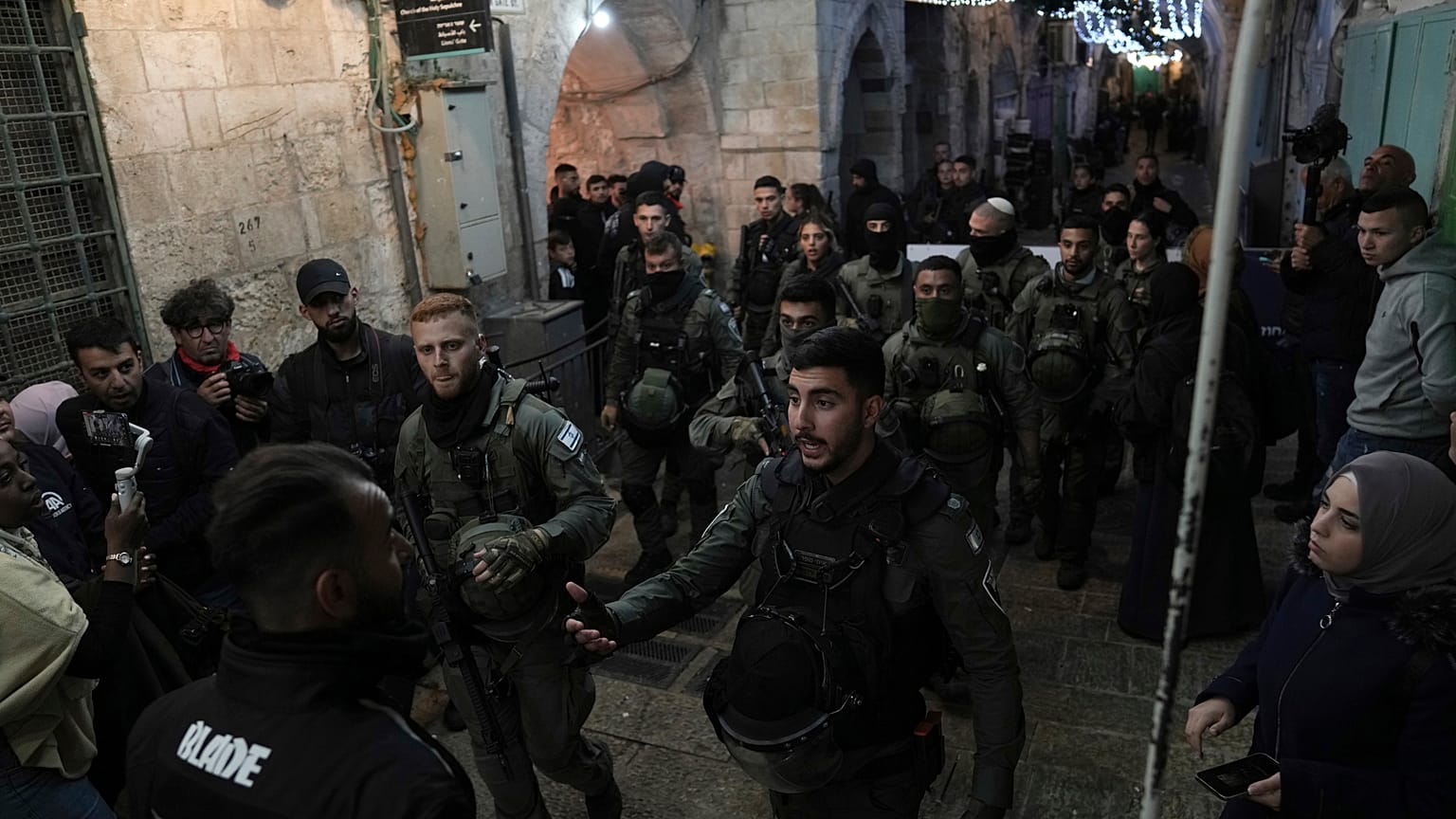 La police israélienne dans les rues de la vieille ville de Jérusalem. 