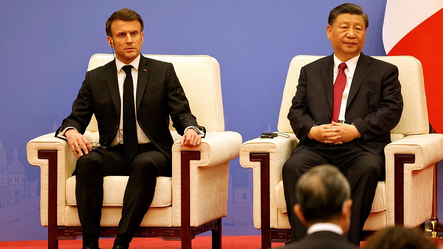 Emmanuel Macron et Xi Jinping.
