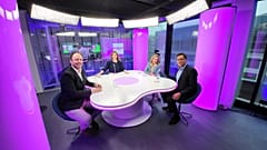 Host Méabh Mc Mahon with Bruno Lété, Tomi Huhtanen and Teri Schultz