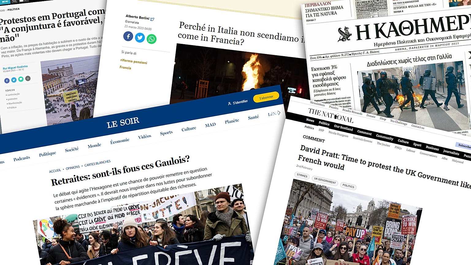 Le mouvement social est largement couvert par la presse en Europe