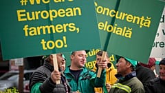 Διαμαρτυρία Ρουμάνων αγροτών για τα αδασμολόγητα ουκρανικά σιτηρά 