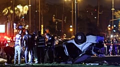 L'auto dell'attentatore che ha travolto i passanti sul lungomare di Tel Aviv, Israele
