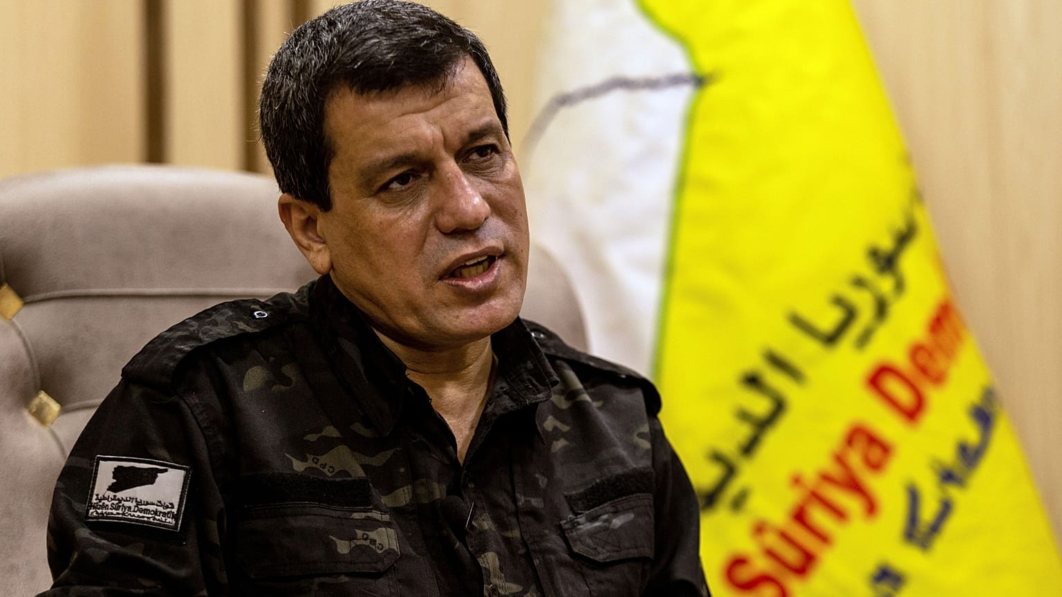 القائد العام لقوات سوريا الديمقراطية مظلوم عبدي في الحسكة، سوريا. 2022/11/26