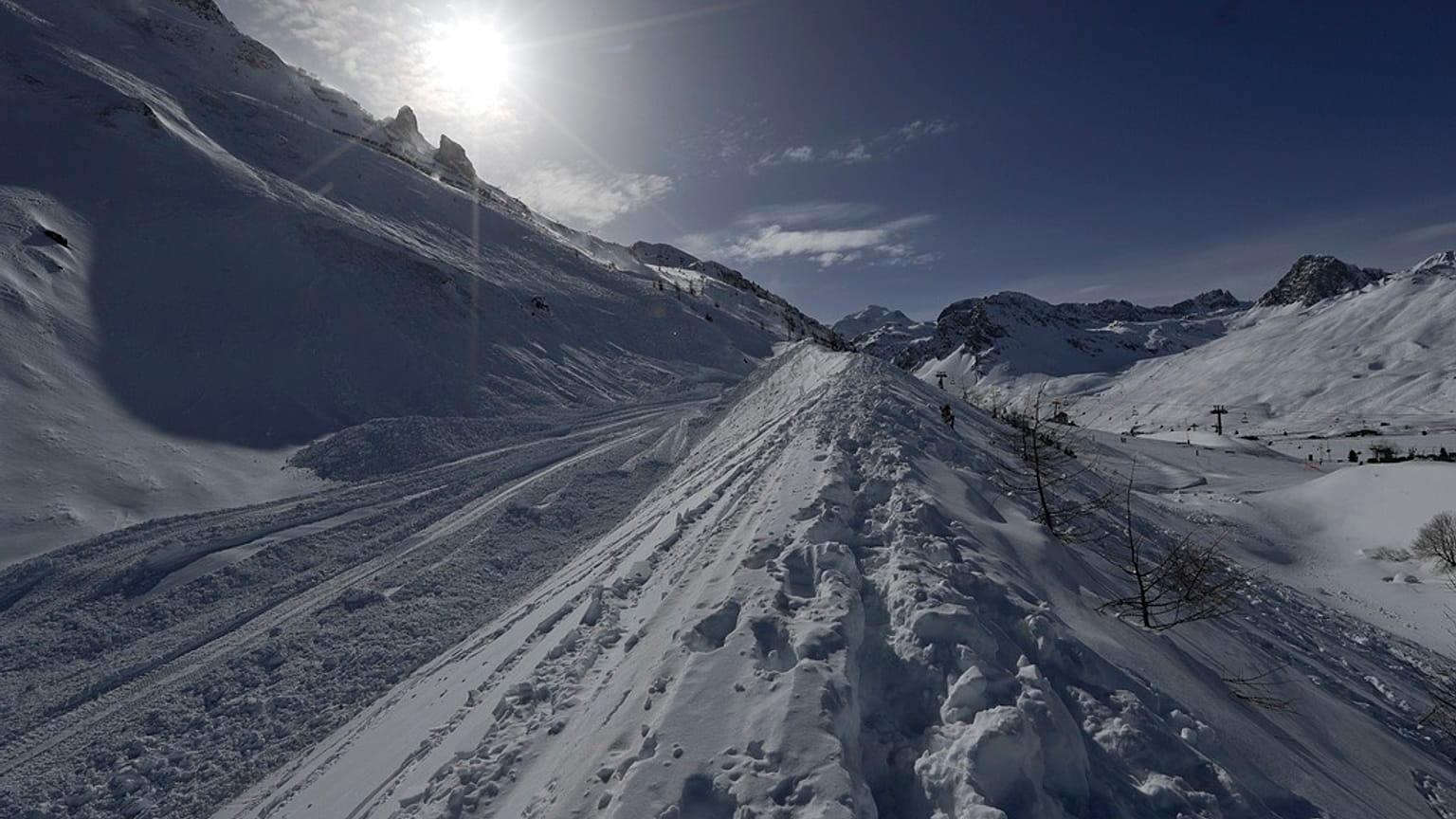 file photo shows the Lavachet Wall at the Tignes ski resort, French Alps. French officials say an avalanche has struck the Alpine ski resort of Tignes.