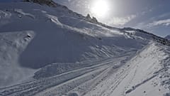 FILE - In this Feb. 14, 2017 file photo shows the Lavachet Wall at the Tignes ski resort, French Alps.