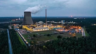 The nuclear power plant Emsland by German multinational energy company RWE in Lingen, western Germany. 