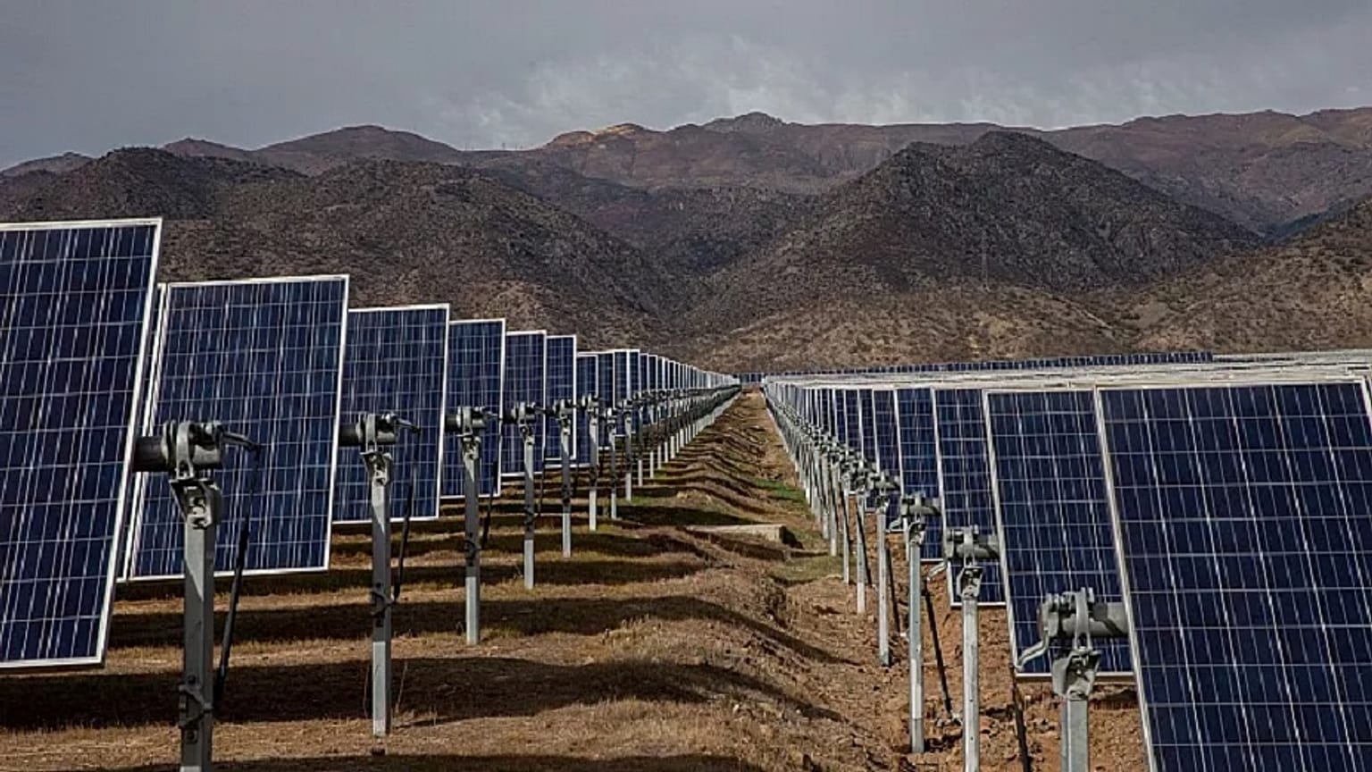 Solar panels in Chile. The country's energy minister Diego Pardow says that "2023 seems promising at a global level [...] but we still have a long journey to travel."   - 