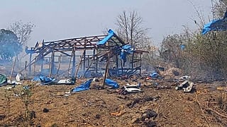 A mianmari bombázás helyszíne 2023. április 11-én