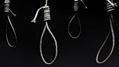 Nooses in an dark room.