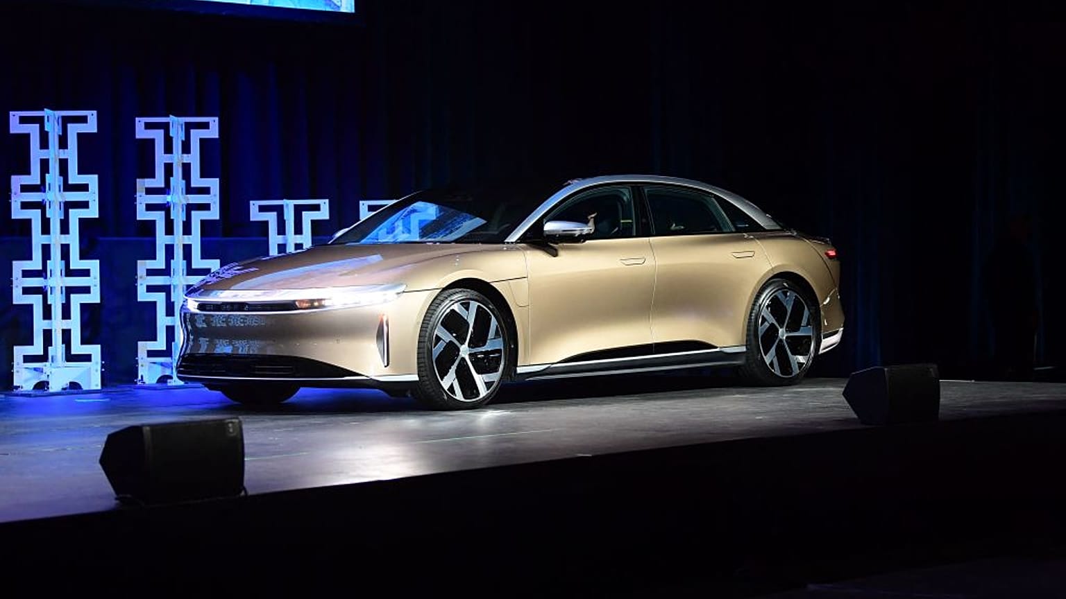 The Lucid Air pictured at the 2021 Los Angeles Autoshow 