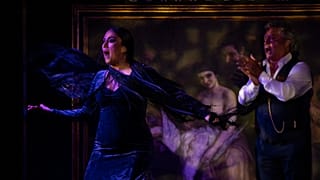 Flamenco dancer Belen Lopez performs at the "Corral de la Moreria" "tablao," or live flamenco venue, during International Flamenco day in Madrid, Spain.