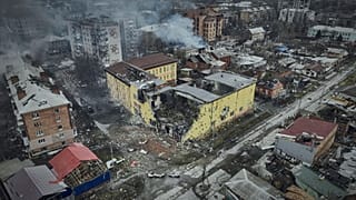 Аэросъёмка разрушений в Бахмуте, 26 март 2023