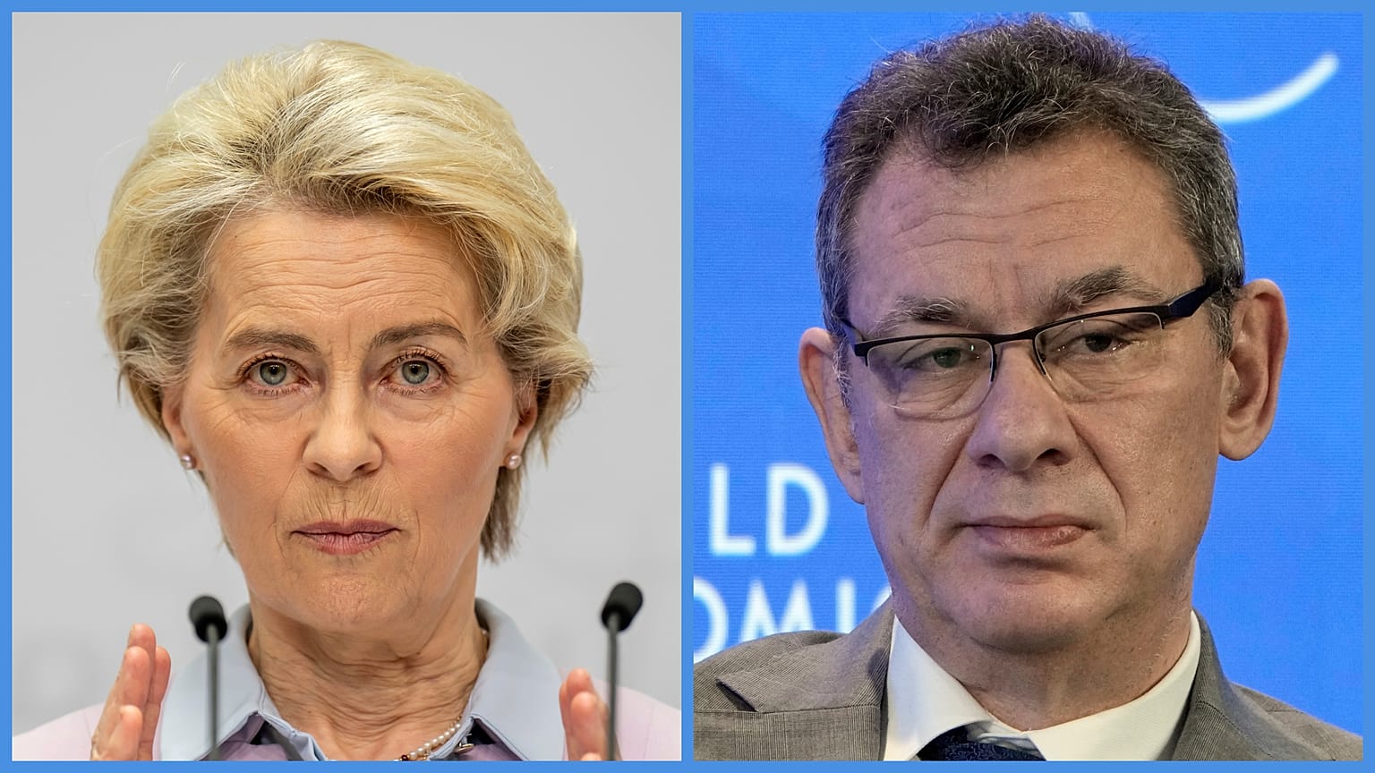 Ursula von der Leyen, az Európai Bizottság elnöke és Albert Bourla, a Pfizer vezérigazgatója