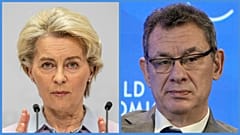 Ursula von der Leyen, az Európai Bizottság elnöke és Albert Bourla, a Pfizer vezérigazgatója