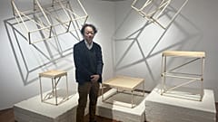 Takeda Katsuya at his design studio in Milan with the BRACE collection