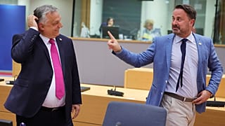 Orbán Viktor és Xavier Bettel az Európai Tanács 2022. május 30-i ülésén