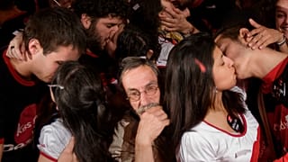 فعالية للتقبيل الجامعي في العاصمة الإسبانية مدريد عام 2008.