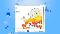 La mappa dei giorni di "forte stress da calore" in Europa nel 2022. 