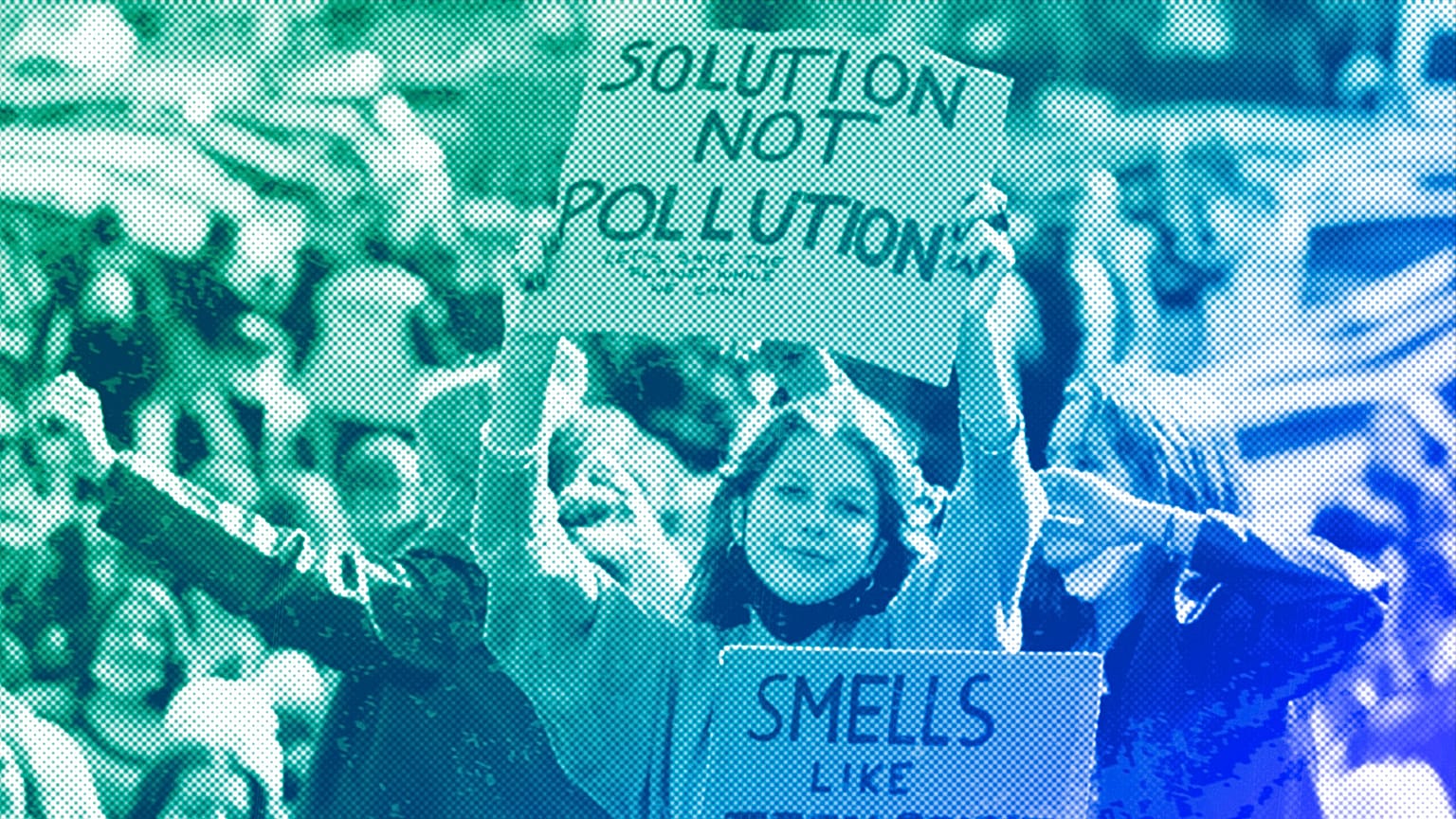 Environmental activists, many of them students, rallying in Warsaw, September 2021