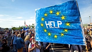 A civilek melletti kormányellenes tüntetés Budapesten 2017-ben