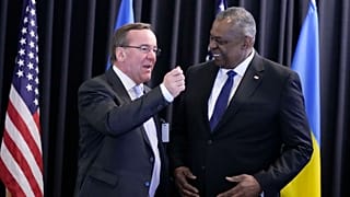 Der deutsche Verteidigungsminister Boris Pistorius mit US-Kollegen Lloyd Austin in Ramstein