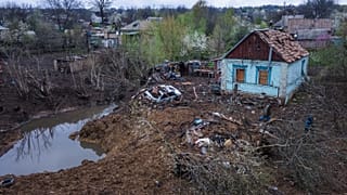 Locals evacuated from the frontline city of Kostyantynivka