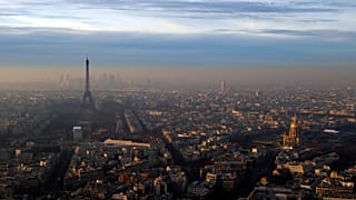 The Eiffel Tower seen from the Montparnasse Tower in Paris.