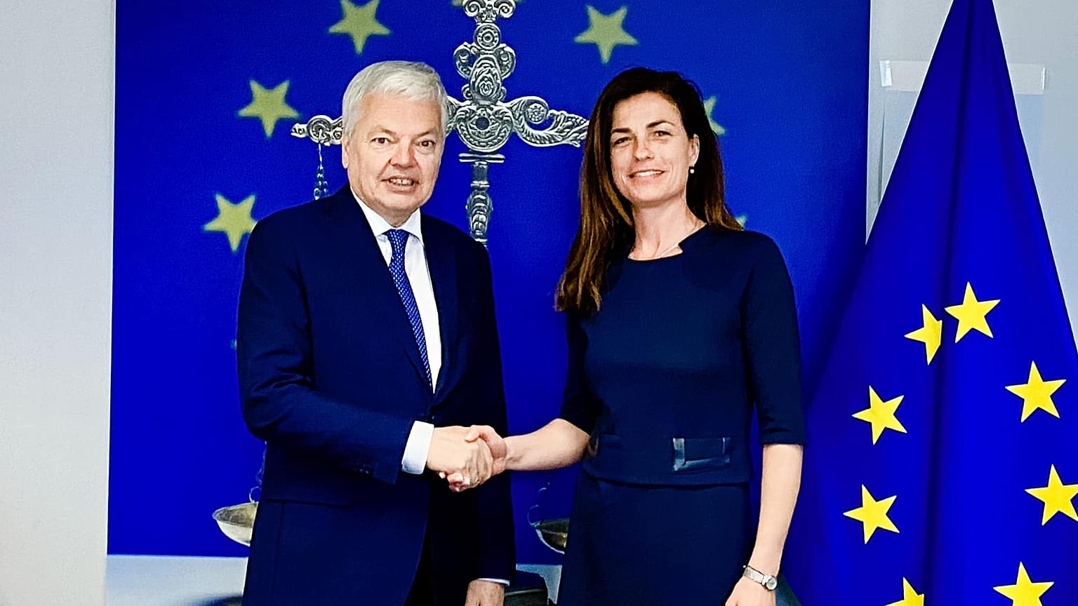 Didier Reynders jogérvényesülésért felelős uniós biztos és Varga Judit