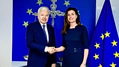 Didier Reynders jogérvényesülésért felelős uniós biztos és Varga Judit