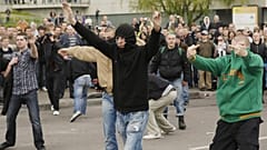 Anti-LGBT activists are seen in Vilnius 2010. 