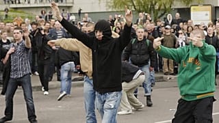 Anti-LGBT activists are seen in Vilnius 2010. 