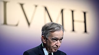  LVMH head Bernard Arnault presents the group's annual results 2022 in Paris on January 26, 2023.