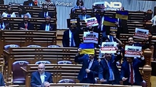 Protests in Portugal's parliament