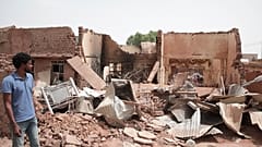 صورة لخراب بعض المنازل بالخرطوم، السودان، 25 أبريل 2023.