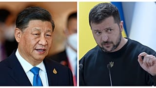 Коллаж: президент Украины Владимир Зеленский, председатель КНР Си Цзиньпин.