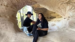 Gomeroi Traditional Owners Karra Kinchela and Miah Wright in Pilliga Forest, New South Wales.