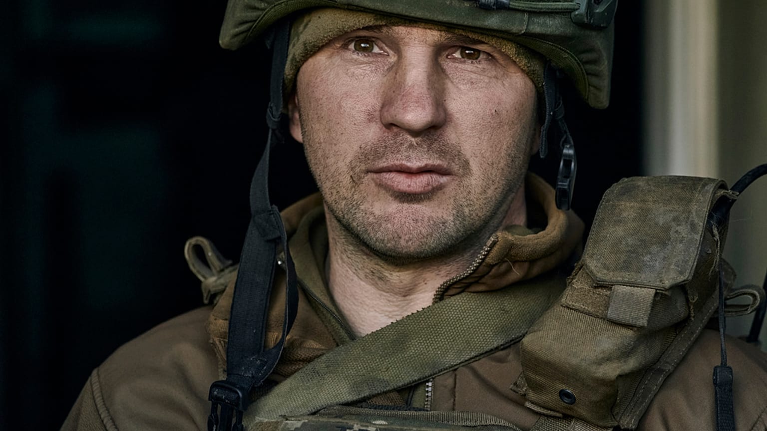 Ein ukrainischer Soldat in Bachmut, 26. April 2023.