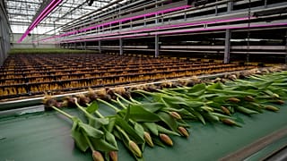 Üzemi tulipántermelés Hollandiában