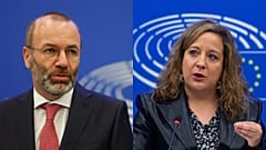 Iratxe García, líder do S&D, e Manfred Weber, líder do PPE, maiores bancadas do Parlamento Europeu
