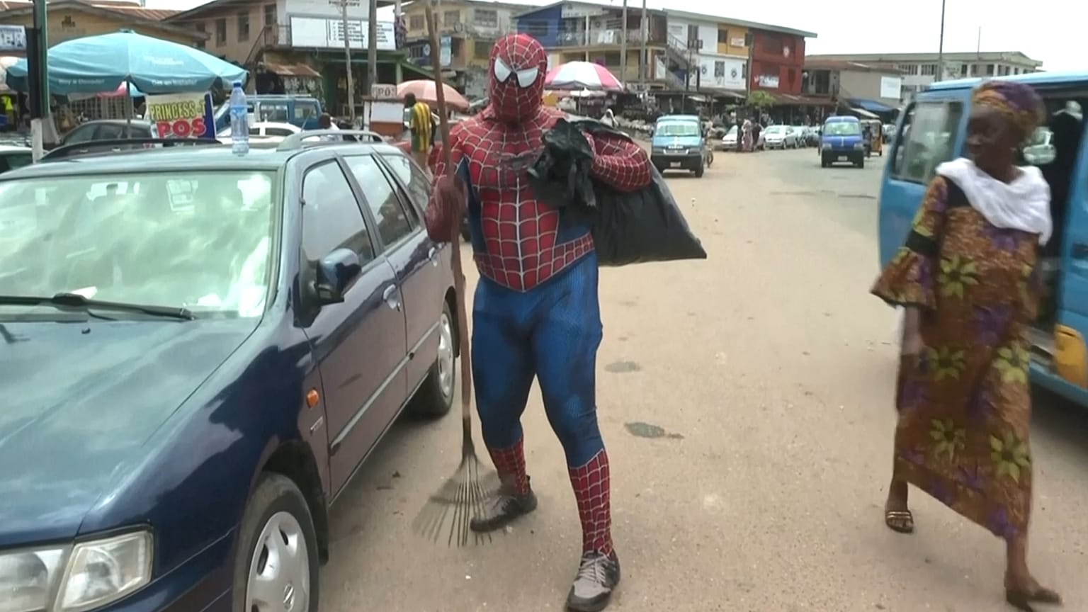 Environmentalist Jonathan Olanlokun has become famous in his local town of Osogbo.