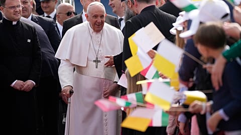 The Pope now needs a cane to walk. 