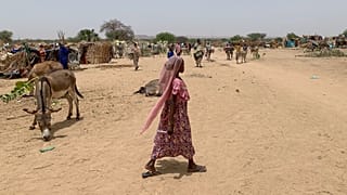 Des réfugiés fuyant le conflit au Soudan dans le village de Koufroun, près de la frontière avec le Soudan, au Tchad le jeudi 27 avril 2023.