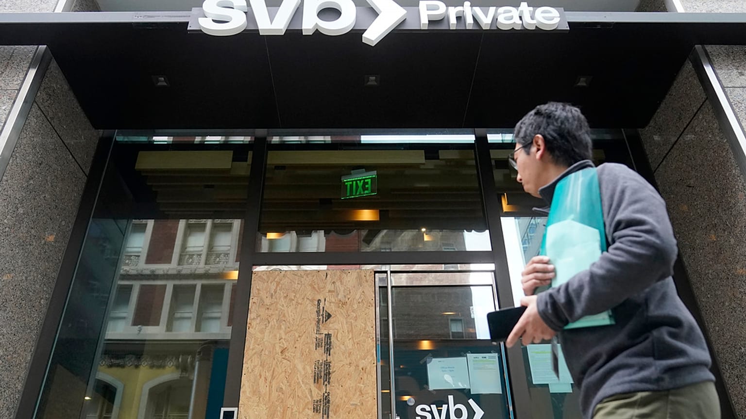 Une agence de la SVB, San Fransisco, le 25 avril 2023