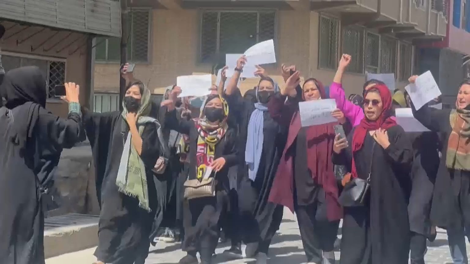 مظاهرة نسائية في العاصمة الأفغانية كابول، 29/04/2023