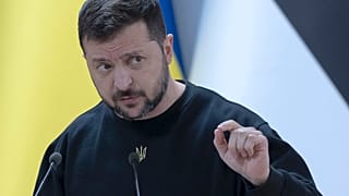 Der ukrainische Präsident Wolodymyr Selenskyj bei einer Pressekonferenz