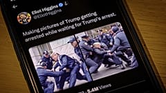 Images created by Eliot Higgins with the use of artificial intelligence, as photographed on an iPhone on Thursday, March 23, 2023. 