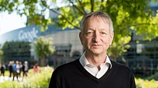 Geoffrey Hinton poses at Google's Mountain View, Calif, headquarters on Wednesday, March 25, 2015.