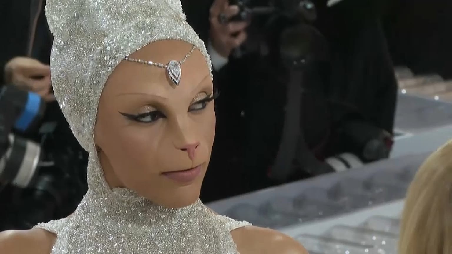 Die Sängerin Doja Cat tauchte auf der Met Gala als Katze verkleidet auf.