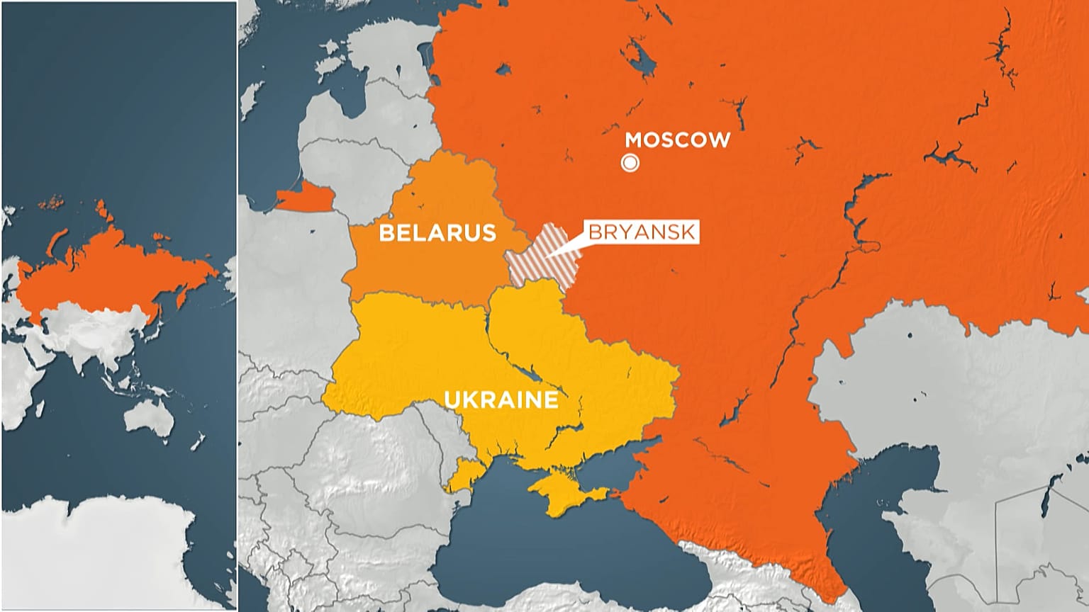 La mappa della regione di Bryansk. 
